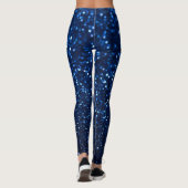 Blue Glitzer Texture Festivals Sparkor Leggings (Rückseite)