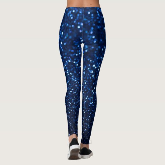 Blue Glitzer Texture Festivals Sparkor Leggings (Rückseite)