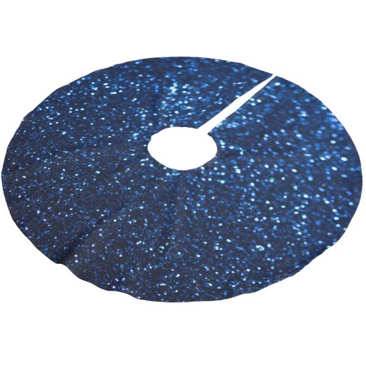 Blue Glitzer Texture Festivals Sparkor Polyester Weihnachtsbaumdecke (Schrägansicht)