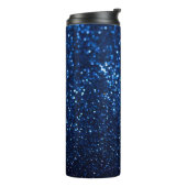 Blue Glitzer Texture Festivals Sparkor Thermosbecher (Nach links gedreht)