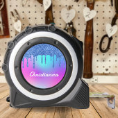 Blue Glitzer Tropfen Fluorescent Neon Pink & Lila Maßband