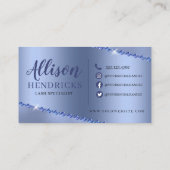 Blue Glitzer Tropfen Metallic Foil Eyelash Visitenkarte (Rückseite)