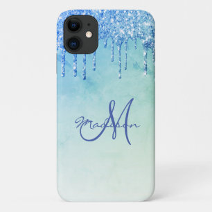 Blue Glitzer Tropfen Name Glitzern Glam Girly Hübs Case-Mate iPhone Hülle