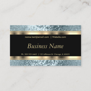 Blue Glitzer und Elegante Gold Business Card Visitenkarte