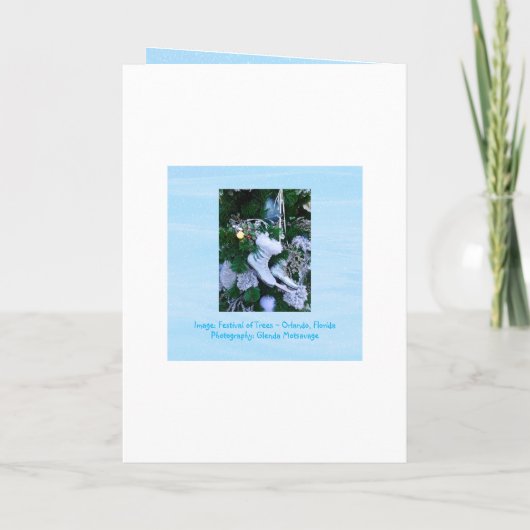 Blue Glitzer und Fur Ice Skate auf Weihnachtsbaum Karte (Rückseite)