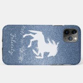 Blue Glitzer Unicorn Case-Mate iPhone Hülle (Rückseite (Horizontal))