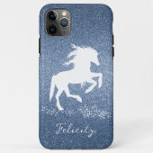 Blue Glitzer Unicorn Case-Mate iPhone Hülle (Rückseite)