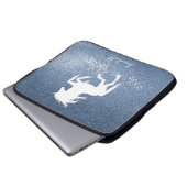 Blue Glitzer Unicorn Laptopschutzhülle (Vorne Knopf)