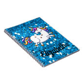 Blue Glitzer Unicorn Notizblock (Rechte Seite)