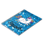 Blue Glitzer Unicorn Notizblock (Linke Seite)