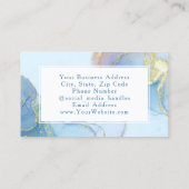 Blue Glitzer Watercolor Fashion Modern Ernennung Visitenkarte (Rückseite)