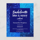 Blue Glitzer Weekend Bachelorette Einladung (Vorderseite)