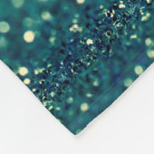 Blue Glitzer Weihnachten abstrakt Fleecedecke (Ecke)