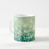 Blue Glitzer Weihnachten abstrakt Kaffeetasse (Vorderseite Links)