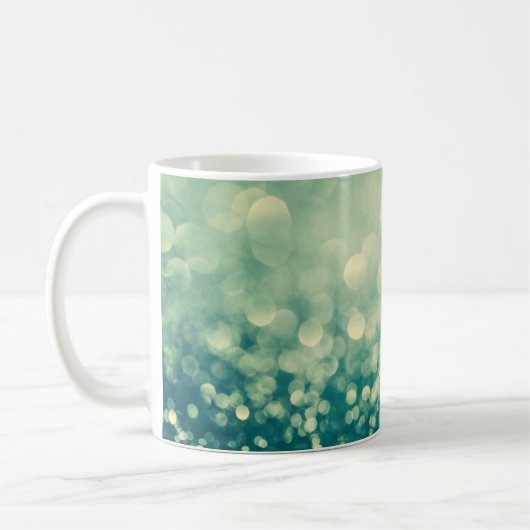 Blue Glitzer Weihnachten abstrakt Kaffeetasse (Links)