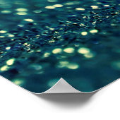 Blue Glitzer Weihnachten abstrakt Poster (Ecke)
