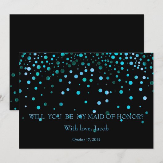 Blue Glitzer wird meine TRAUZEUGIN sein Einladung (Vorne/Hinten)