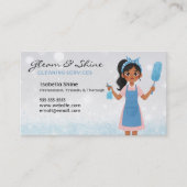 Blue Glitzern Cleaner Reinigungsservice Housekeepe Visitenkarte (Vorderseite)