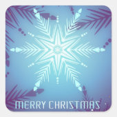 Blue Glitzern Snow Star Flakes Quadratischer Aufkleber (Vorderseite)
