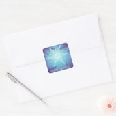 Blue Glitzern Snow Star Flakes Quadratischer Aufkleber (Umschlag)