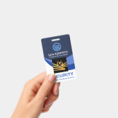Blue Global Wave Press Staff Foto Security Ausweis (Handheld)