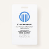 Blue Global Wave Press Staff Foto Security Ausweis (Rückseite)