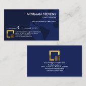 Blue Globe Earth Location Direction Logistics Visitenkarte (Vorne/Hinten)