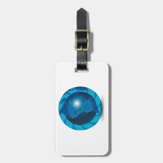 Blue Globe Gepäckanhänger (Vorderseite vertikal)