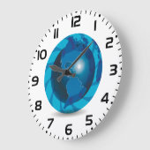 Blue Globe Große Wanduhr (Winkel)