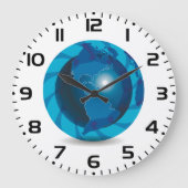 Blue Globe Große Wanduhr (Vorderseite)