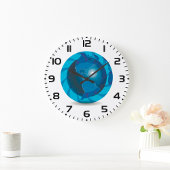 Blue Globe Große Wanduhr