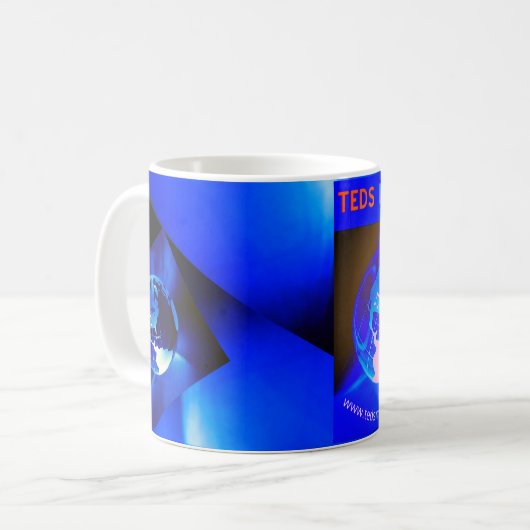 Blue Globe Music World Kaffee Tasse (Vorderseite Links)
