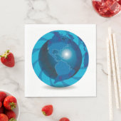 Blue Globe Paper Napkins Serviette (Beispiel)