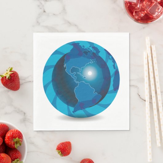 Blue Globe Paper Napkins Serviette (Beispiel)
