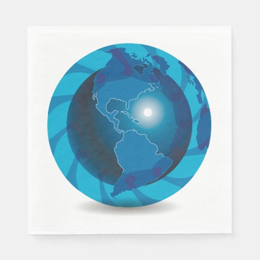 Blue Globe Paper Napkins Serviette (Vorderseite)