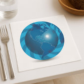 Blue Globe Paper Napkins Serviette