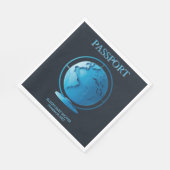 Blue Globe Passport Travel Baby Shower Serviette (Ecke)