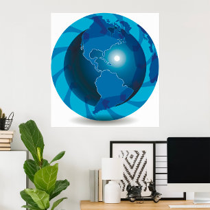 Blue Globe Poster