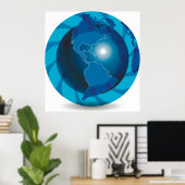 Blue Globe Poster (Heimbüro)