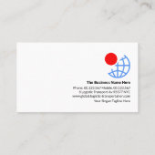 Blue Globe Red Sun Satellite Logistic Visitenkarte (Rückseite)