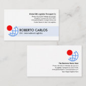 Blue Globe Red Sun Satellite Logistic Visitenkarte (Vorne/Hinten)