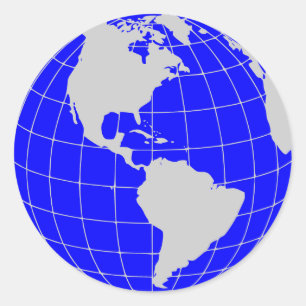 Blue Globe Runder Aufkleber