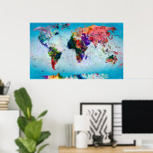Blue Globe World Map Poster (Heimbüro)