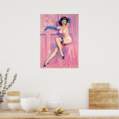 Blue Gloves Pinup Poster (Küche)