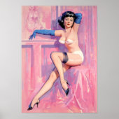 Blue Gloves Pinup Poster (Vorne)