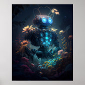 Blue Glow Bot & Blume Poster (Vorne)
