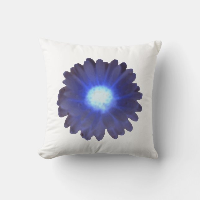 Blue Glow Marigold Pillow Kissen (Vorderseite)
