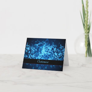 Blue Glow Musiknoten Note Card Karte