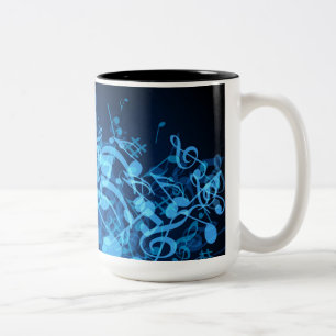 Blue Glow Musiknoten Zweifarbige Tasse