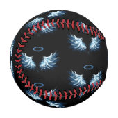Blue Glowing Angel Wings on black background Baseball (Vorderseite Links)